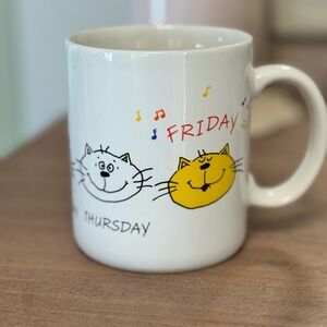 Vintage Hallmark Sandra Boynton “When’s Friday?” Cat Coffee Mug